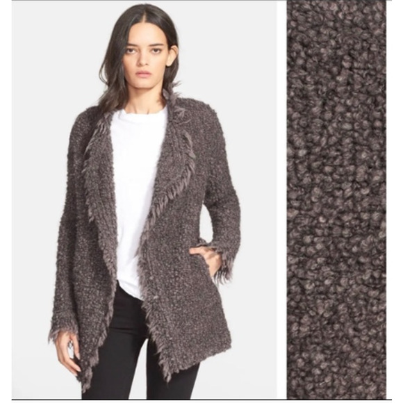 IRO Campbell Open-front Bouclé Cardigan Wool Mohair Blend Size 40 Large - Picture 1 of 15